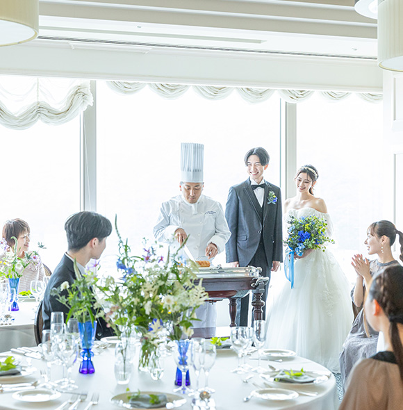 JRホテルクレメント徳島 ウエディングの披露宴会場ベルビュー風景