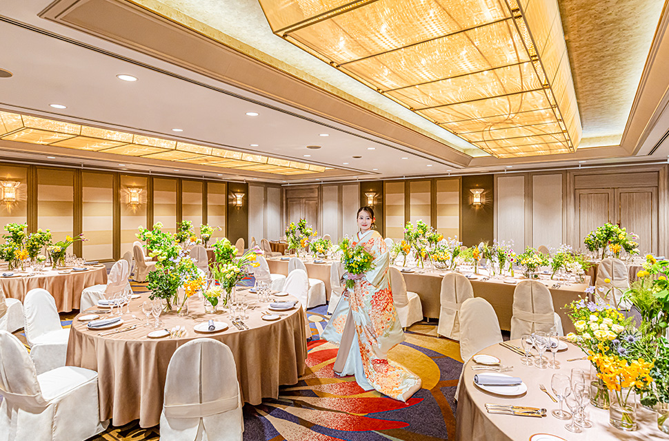 JRホテルクレメント徳島 ウエディングの披露宴会場ベルビュー風景